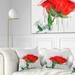 Designart 'Red Rose Hand drawn Painting' Floral Throw Pillow