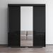 Monaco 3-door Modern 71-inch Wardrobe with Mirror