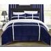 Chic Home 3-Piece Chiron, Sherpa Lined Comforter Set, Navy