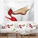 Designart 'Leg Wearing High Heel Shoe' Portrait Wall Tapestry