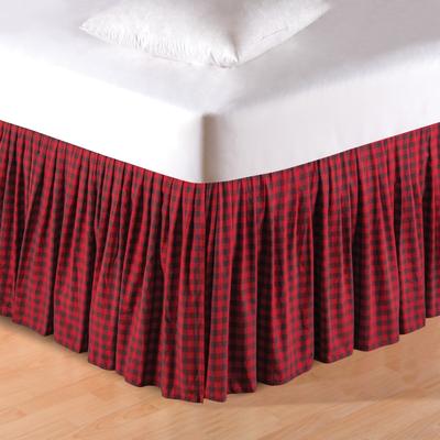 Buffalo Checks Red and Black Cotton Bedskirt