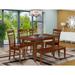 East West Furniture Dining Set Contains a Rectangle Dining Room Table and Dining Chairs with a Bench (Chair Seat Type Options)