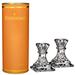 Waterford Giftology Clear 4-inch Lismore Candlestick (Set of 2) and Orange Tube