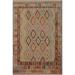 Kilim Beatrice Gray/Brown Hand-Woven Wool Rug -4'11 x 7'0 - 4 ft. 11 in. X 7 ft. 0 in. - 4 ft. 11 in. X 7 ft. 0 in.