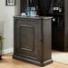 Groenlo Transitional Grey Solid Wood Multi-Storage Standing Bar with Molded Details by Copper Grove