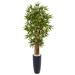 Nearly Natural 5-foot Bamboo Tree in Grey Cylinder Planter