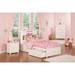 Newport Twin XL Platform Bed with Footboard and 2 Drawers in White