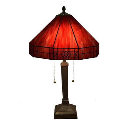 Maeve Tiffany-style 2-light Red Table Lamp