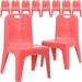 10 Pack Plastic Stackable School Chair with Carrying Handle and 11'' Seat Height