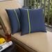 Humble + Haute Sunbrella Canvas Navy and Canvas Macaw Small Flange Indoor/ Outdoor Square Pillow, Set of 2