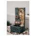XBrand Cascading Buddha Face Indoor Outdoor Zen Water Fountain w/LED Light, 30 Inch Tall, Bronze and Grey
