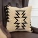 Rizzy Home Beige and Black Southwest Hand-crafted Throw Pillow