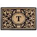 Black Heavy-duty Coir Monogrammed Heritage Doormat - 22 inches x 36 inches