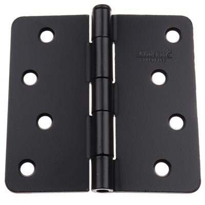 GlideRite 4" x 1/4" Radius Matte Black Door Hinges (Pack of 12)