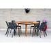 7-piece Wood Lazy Susan Dining Set with Plastic Chairs