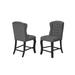 Best Quality Furniture Linen Tufted Counter Height Dining Chairs