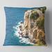 Designart 'Rocky Cliff Coast Thassos Greece' Seashore Throw Pillow