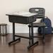 Pedestal Frame Adjustable Height Student Desk and Chair - 23.63"W x 17.75"D x 28.25" - 31.50"H