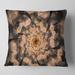 Designart 'Brown Fractal Flower Petals Close up' Floral Throw Pillow