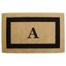 Heavy-duty Coir Fiber Single Black Framed Letter Monogrammed Doormat - 30 inches x 48 inches