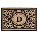 Black Heavy-duty Coir Monogrammed Heritage Doormat - 22 inches x 36 inches