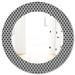Designart 'Scandinavian 21' Printed Modern Mirror - Oval or Round Wall Mirror - Grey/Silver