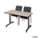 Regency Seating Kobe Black Wood/Laminate/Metal 48-inch x 24-inch Mobile Training Table and 2 Mario Stack Chairs