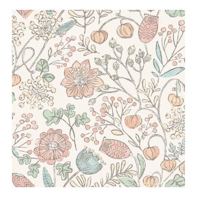 NuWallpaper Pastel Southern Trail Hand-drawn Floral Peel-and-Stick Wallpaper - 216in x 20.5in x 0.025in