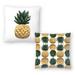 Painted Pineapple and Painted Pineapple Pattern - Set of 2 Decorative Pillows