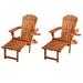 Adirondack Chaise Lounge Chair Foldable Set of 2