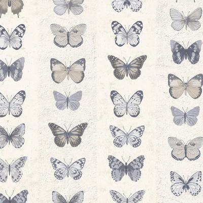 Jewel Butterflies Stripe Wallpaper