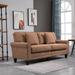 HOMCOM Modern Classic 3-Seater Sofa Corduroy Fabric Couch with Pine Wood Legs, Rolled Arms for Living Room, Light Brown
