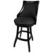 Bali Swivel Wood Upholstered High Back Bar Stool