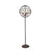 Modern 66 x 19 Inch Round Black Iron Cage Floor Lamp