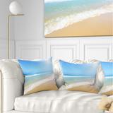 Designart 'Sun Over Tropical Beach' Seashore Photo Throw Pillow