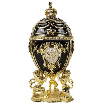 Imperial Faberge Lions Egg / Jewelry Box in Black