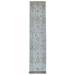 Shahbanu Rugs Washed Out Gray Oushak Pure Wool Hand Knotted XL Runner Rug (2'10" x 16'0") - 2'10" x 16'0"