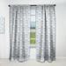 Designart '3D White And Light Blue Pattern I' Mid-Century Modern Blackout Curtain Single Panel