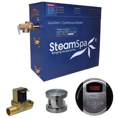 SteamSpa Oasis 6 KW QuickStart Steam Bath Generator Package with Built-in Auto Drain in Brushed Nickel