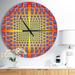 Designart 'yellow Optical Illusion' Oversized Contemporary Wall CLock