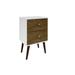 Manhattan Comfort Liberty Wood Mid Century-Modern Nightstand with Drawers