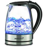 Brentwood Stainless Steel Royal 1.7-liter Cordless Tea Kettle, Blue LED