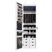 Wall Door Mounted LED Mirror Jewelry Cabinet Lockable Armoire