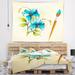 Designart 'Flower with Brush Illustration' Floral Wall Tapestry