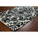 Artist's Loom Hand-tufted Transitional Floral White/Black Wool Rug (8'x10')