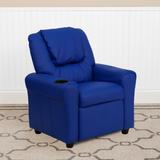 Contemporary Kids Recliner with Cup Holder and Headrest - 24"W x 21.5" - 36.5"D x 27"H