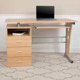 Pedestal 3-drawer Computer Desk with Keyboard Tray