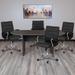 5 Piece Oval Conference Table Set with 4 LeatherSoft Chairs