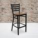 2 Pack HERCULES Series Ladder Back Metal Restaurant Barstool - 17"W x 18"D x 42.25"H - 17"W x 18"D x 42.25"H