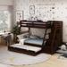 Moru Transitional Dark Walnut Twin-over-Full Wood Bunk Bed by Furniture of America